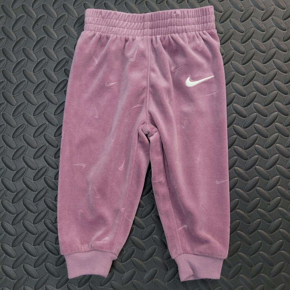 Nike Baby Fleece Joggers 6-9M Pink Swoosh Sweatpants Infant Girls Pants